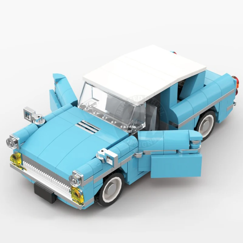

Famous Brand Car Model MOC-171906 Flying Anglia Car Blue Building Block 334PCS Technology Assemble Toys Holiday Gift