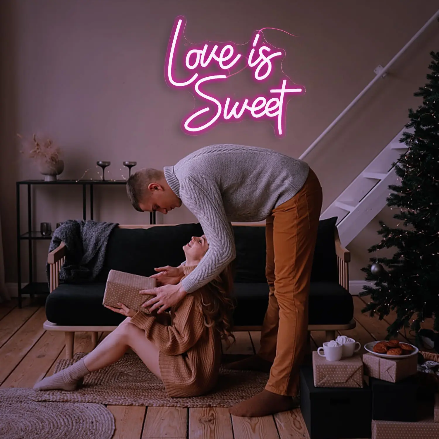 Love is Sweet LED Neon, USB Powered Dimmable LED Neon, Suitable for Weddings, Parties, Cafe Wall Art