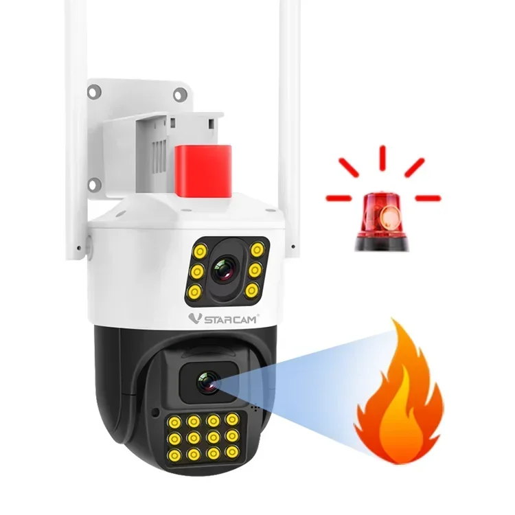 

Vstarcam FG663DR 4G surveillance camera 2MP full color Dual Lens Fire smoke alarm Intrusion detection ptz camera outdoor