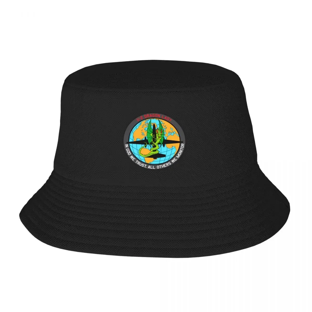 USAF - U-2 Dragon Lady - In God We Trust, All Others We Monitor - Clean Style Bucket Hat Ball Cap Trucker Hat Women Hats Men's