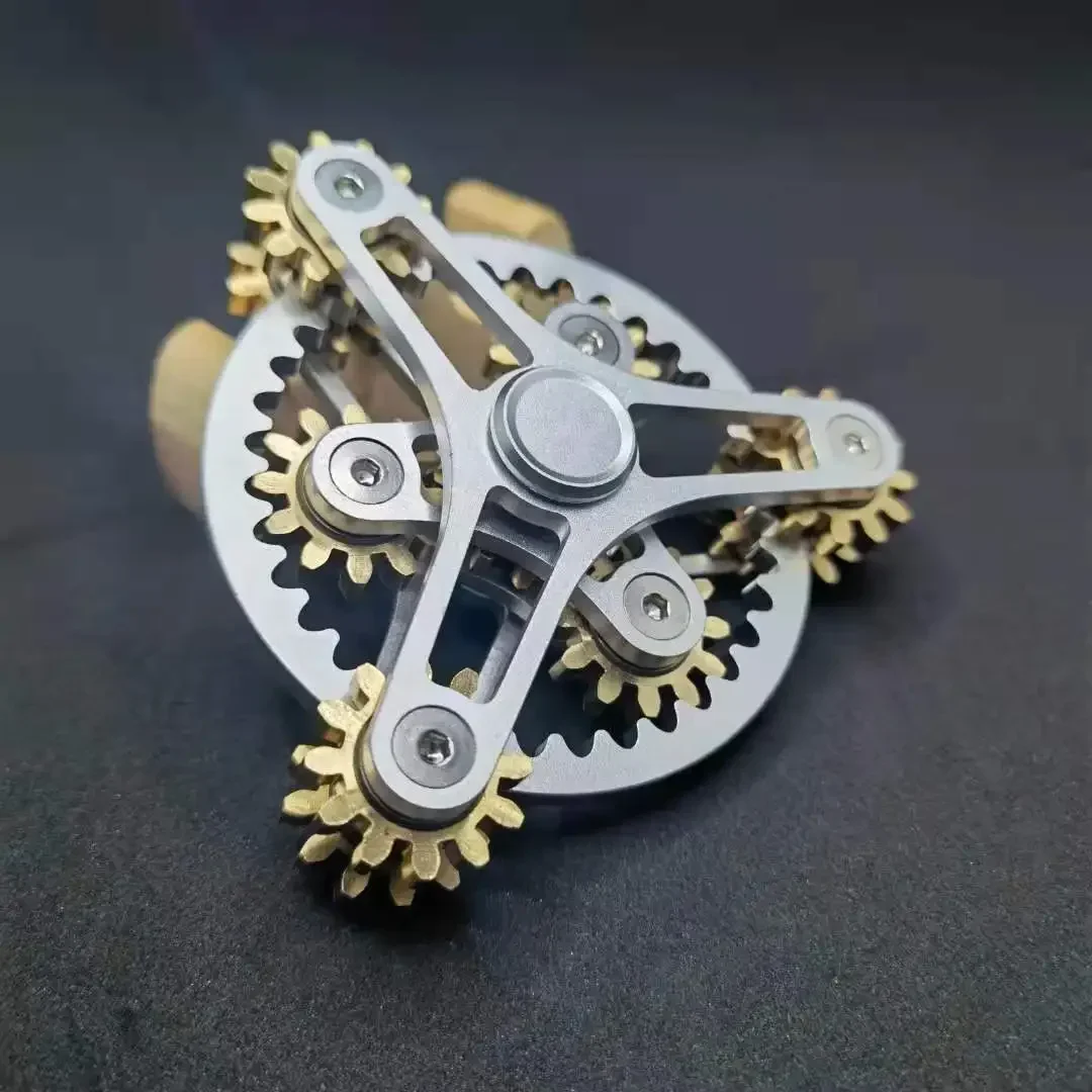 New Double Ferris Gear Fidget Spinner Nine Tooth Linkage Hand Spinner EDC Gear Linkage Finger Gyroscope Toy for Children Adults