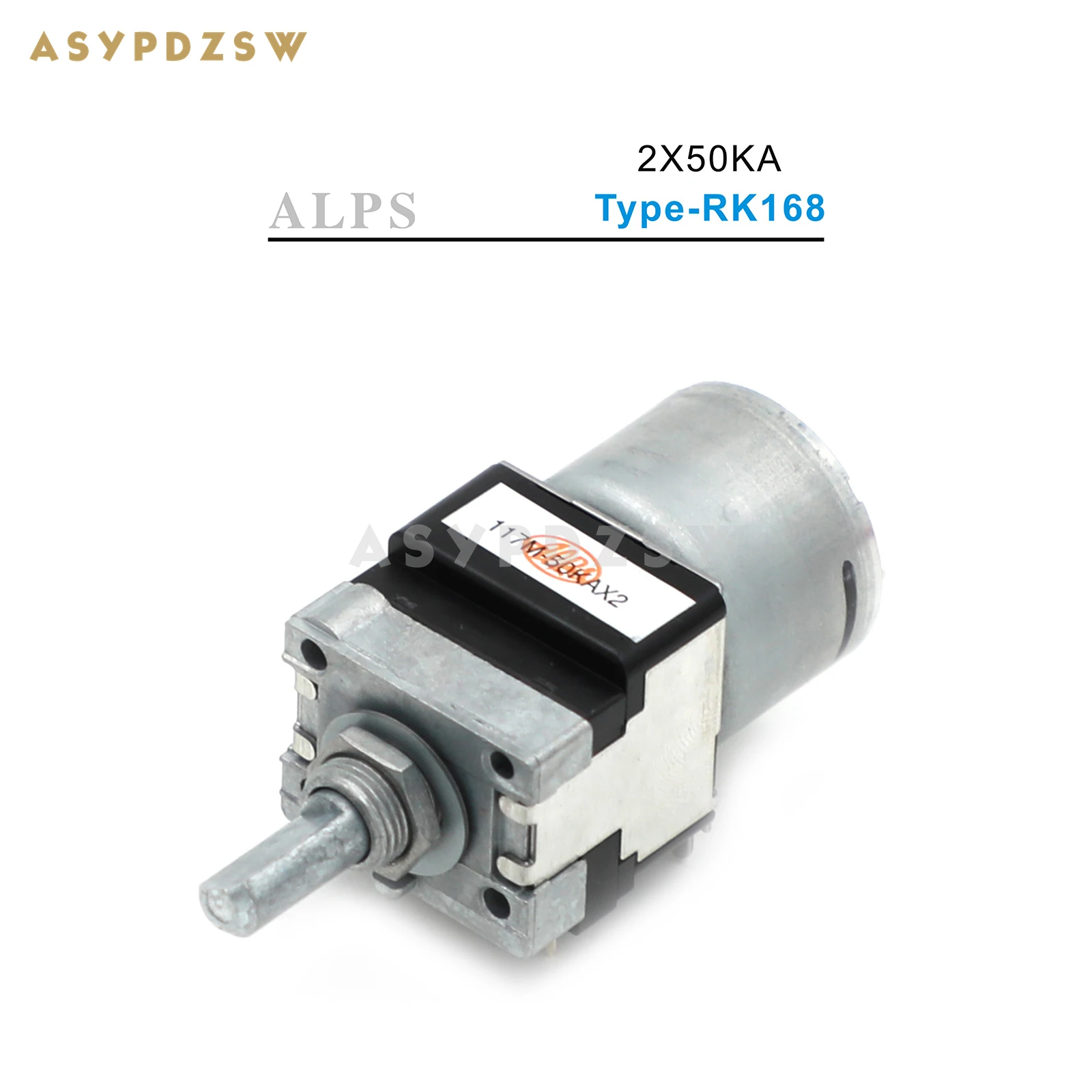 1 PCS Original ALPS RK168 Stereo Motor Potentiometer 2X50KA Handle L=20--25mm