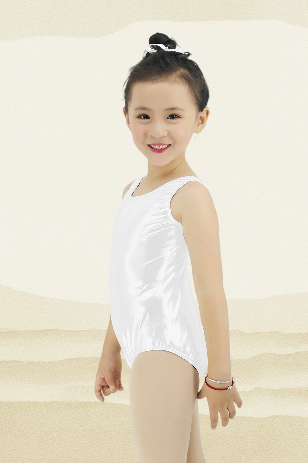 Sleeveless Shiny Metallic Leotards For Girls Ballet Dance Costumes Gymnastics Suit Gold Toddler Costumes Backless Kids Dancewear