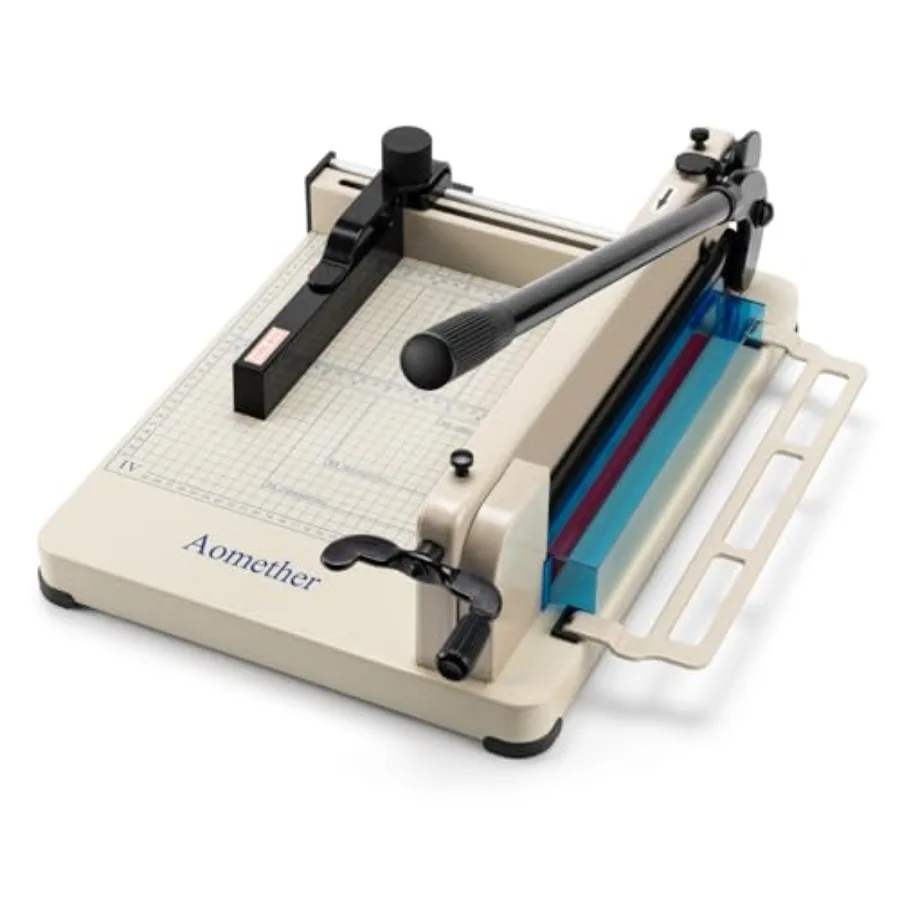 

12-дюймовый гильотинный резак для бумаги повышенной прочности - точная резка 400 листов, безопасное лезвие с замком и быстрая обработка стопок для офиса/производства