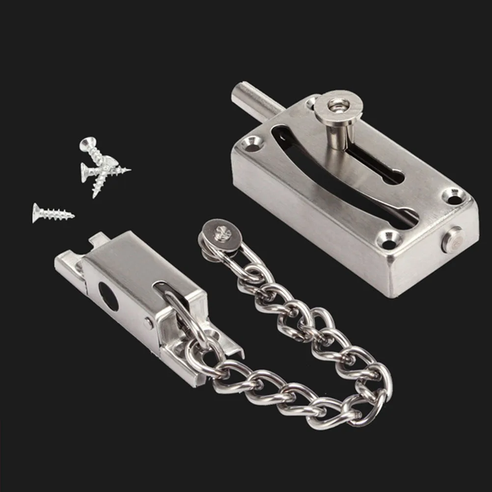 

Door Chain Lock Stainless Steel Thickened Latch For Hotel Restaurant Company Durable Bolt Guard Extruded Chain