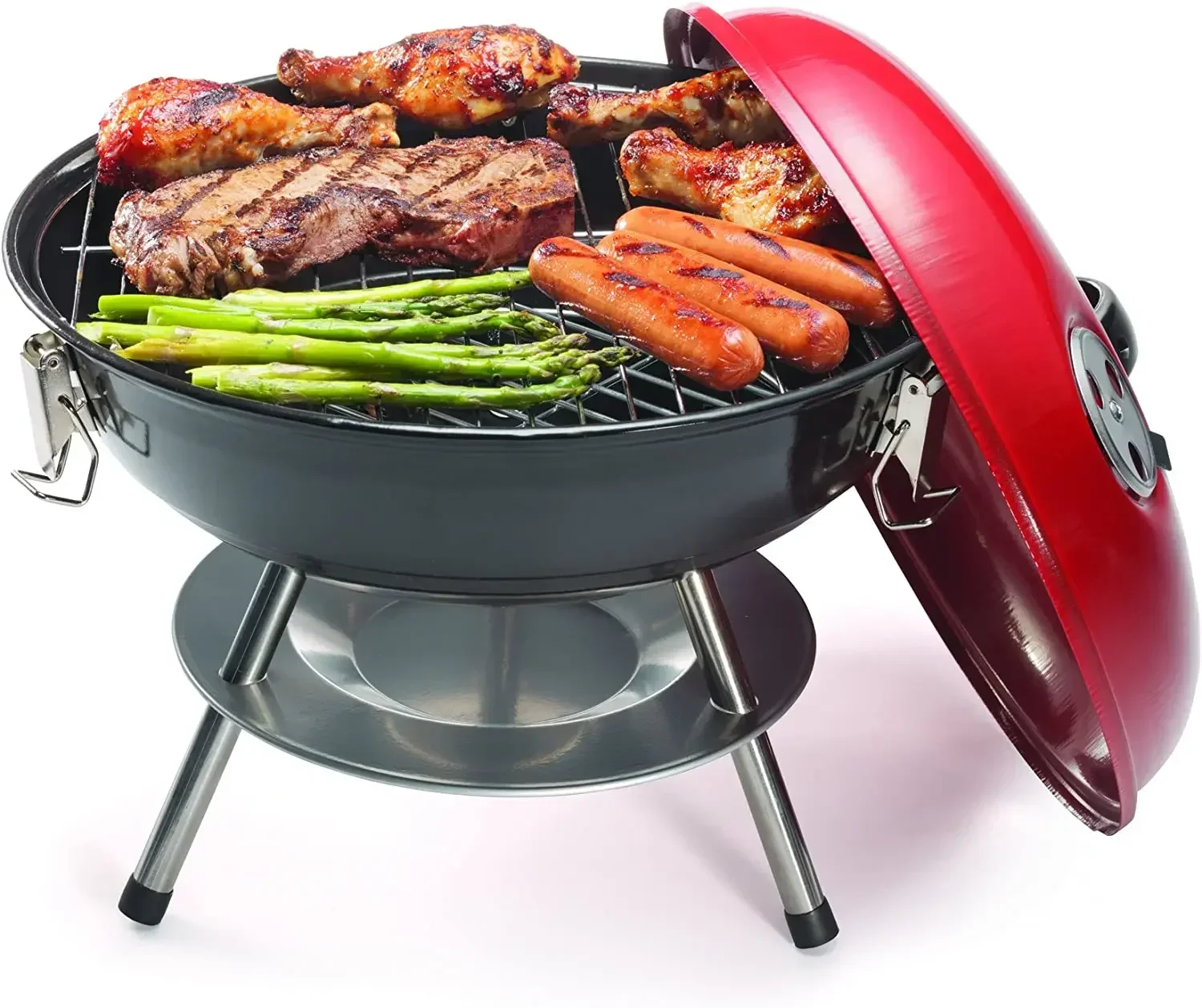 Outdoor Cooking Barbecue Camping Barbecue Kettle Grill 14-inch portable charcoal grill with wheels