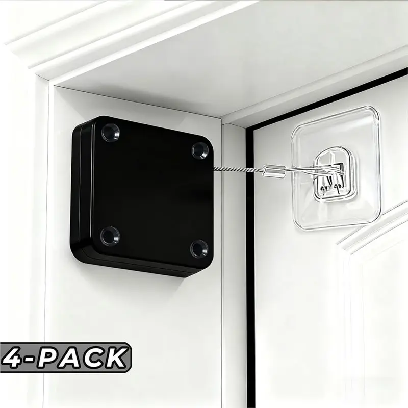 B23B 4Pcs Retractable Automatic Door Closer Tool-Free Installation
