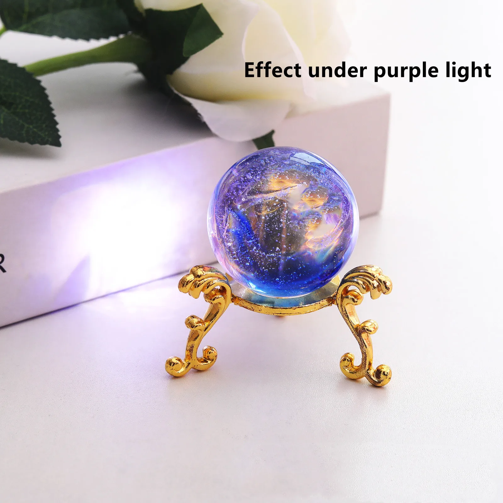 Light Luxury Colorful Glass Ball Luminous Planet Home Decor Crystal Handicraft Cosmic Model Gift