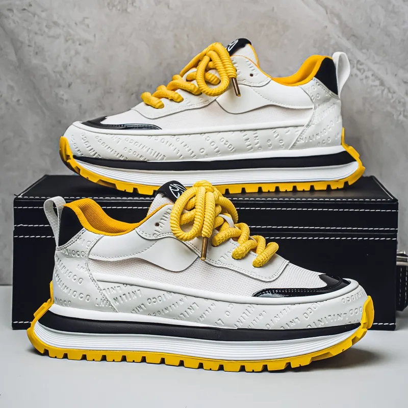 Sneakers for Mens Fad Casual Mesh Men Platform Sneakers Non Slip Comfort Runing Shoes Breathable Low-top Shoes Zapatillas Hombre - Image 2