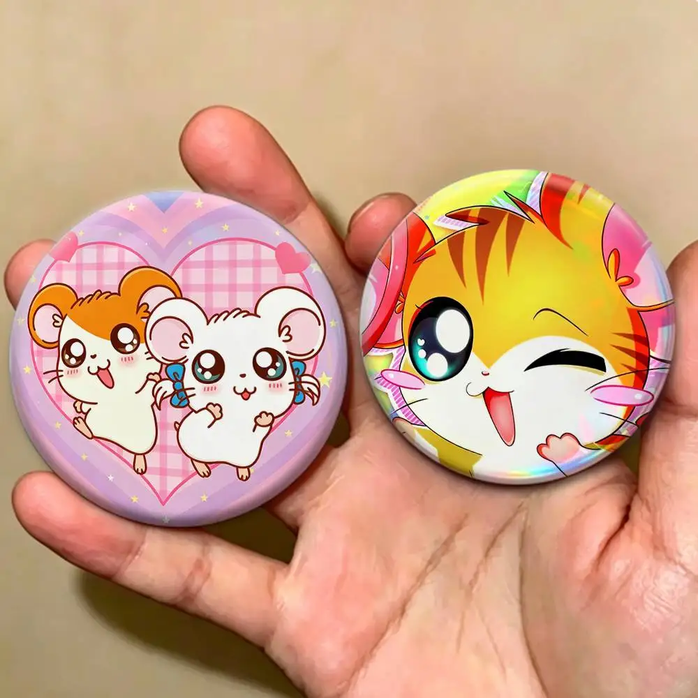Japanese H-Hamster Cute   Badges Creative Tinplate Button PinsBrooch Badge Clothes Backpack