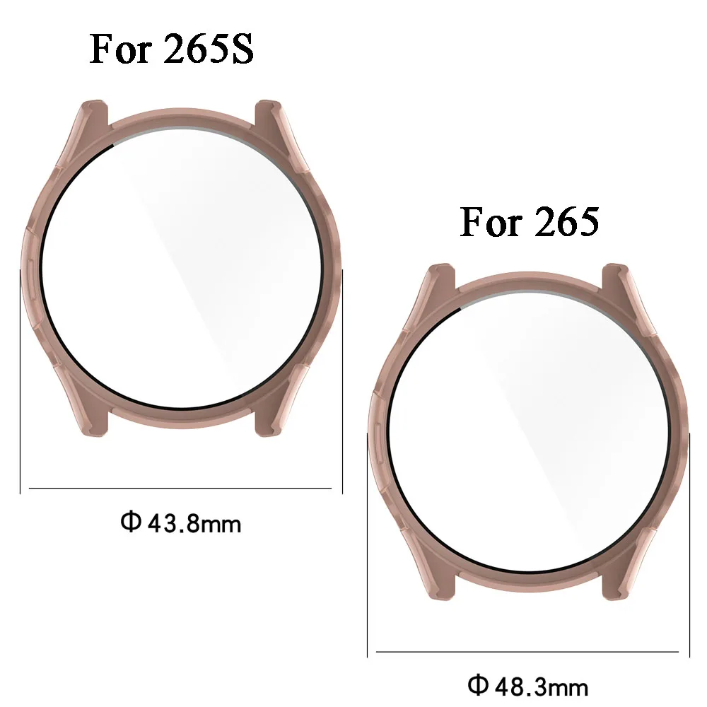 حافظة حماية تغطية كاملة من BEHUA لهواتف Garmin Forerunner 265 265S ساعة ذكية مزودة بغلاف شاشة من الزجاج المقسى