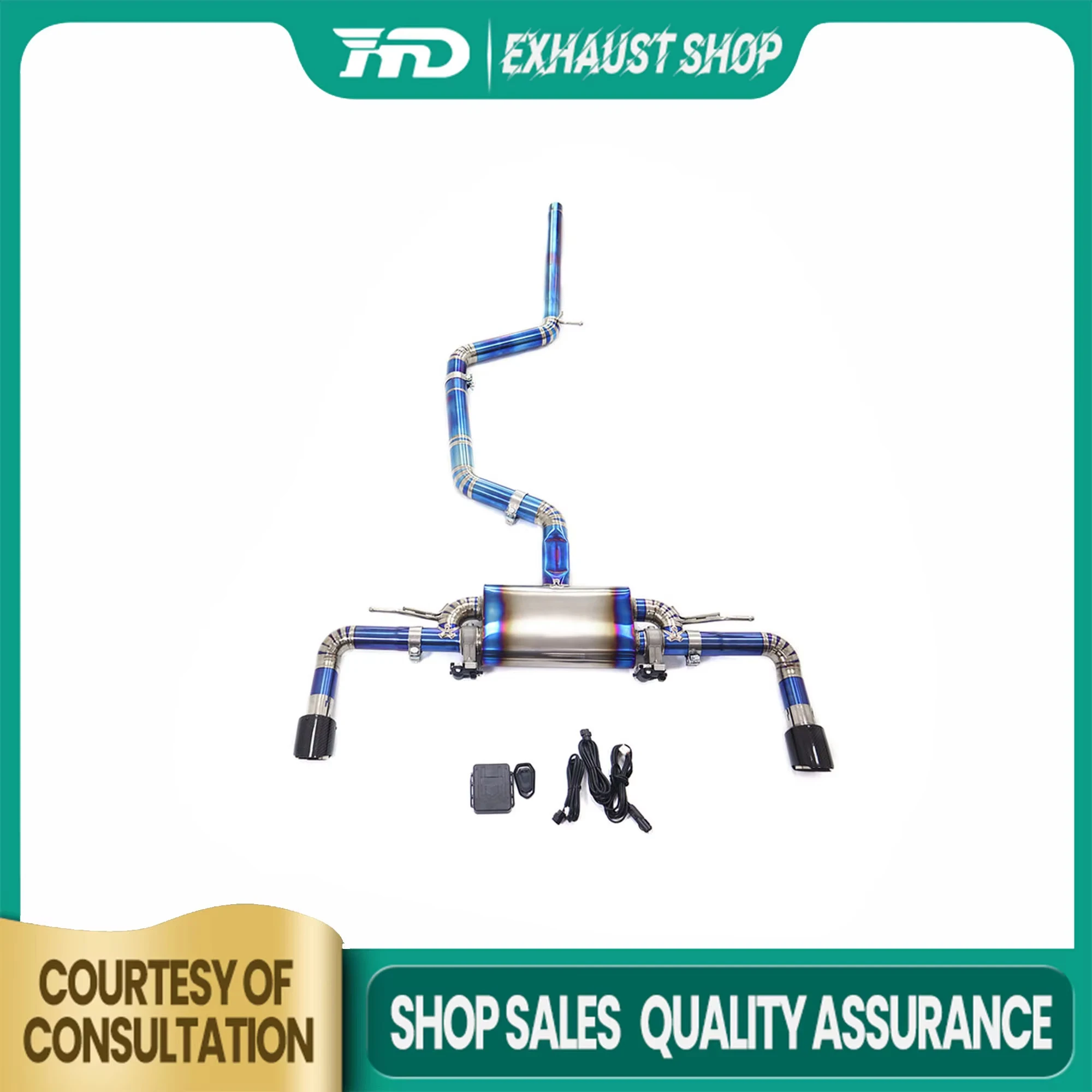 

High Quality Catback For Volkswagen Golf GTI MK8 Ti Electronic Valve Muffler Tips Non-destructive Installation HMD