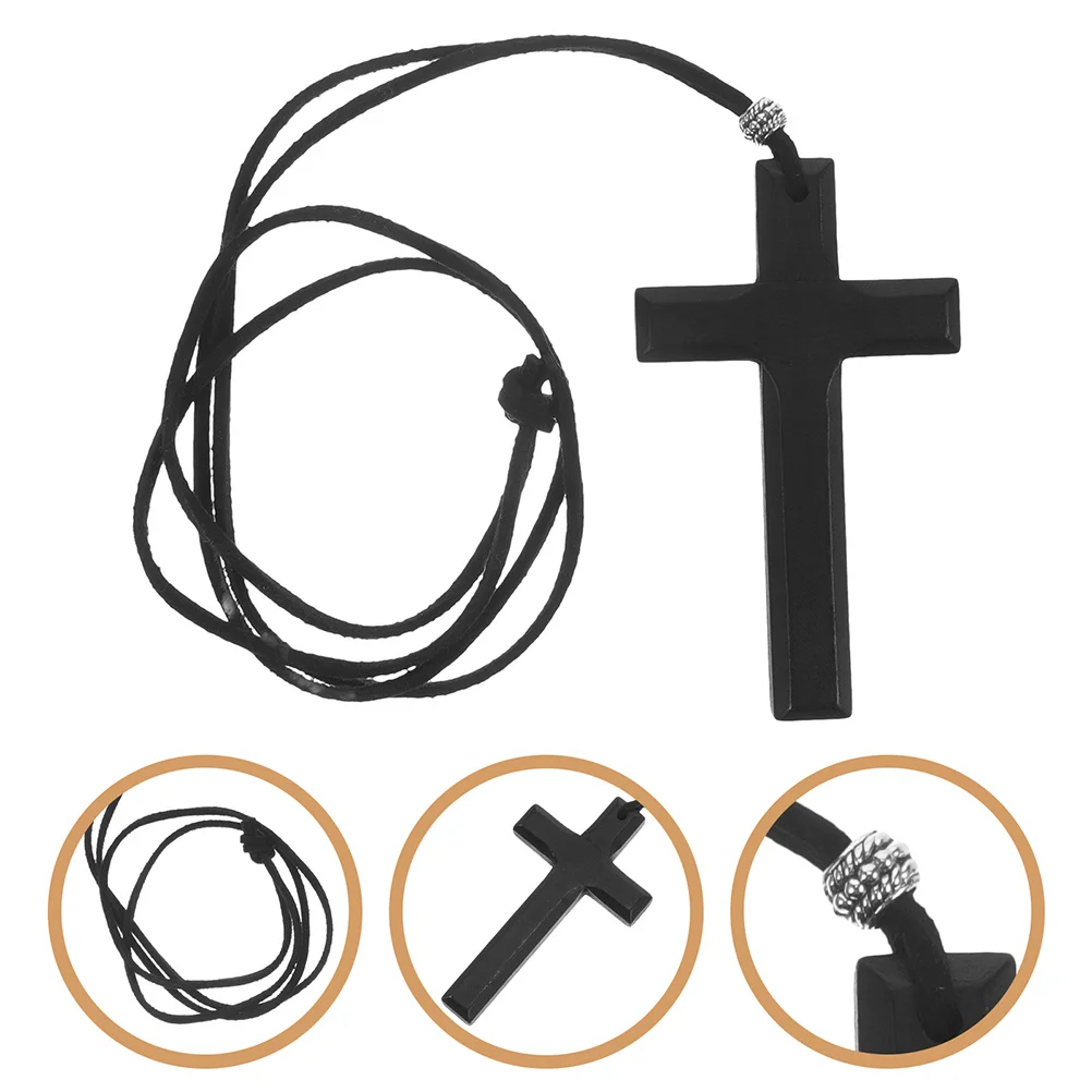 

2Pcs Wood Crucifix Pendant for Car Rearview Mirror Hanging Decoration Religious Auto Interior Accessories Vintage Charm Swing