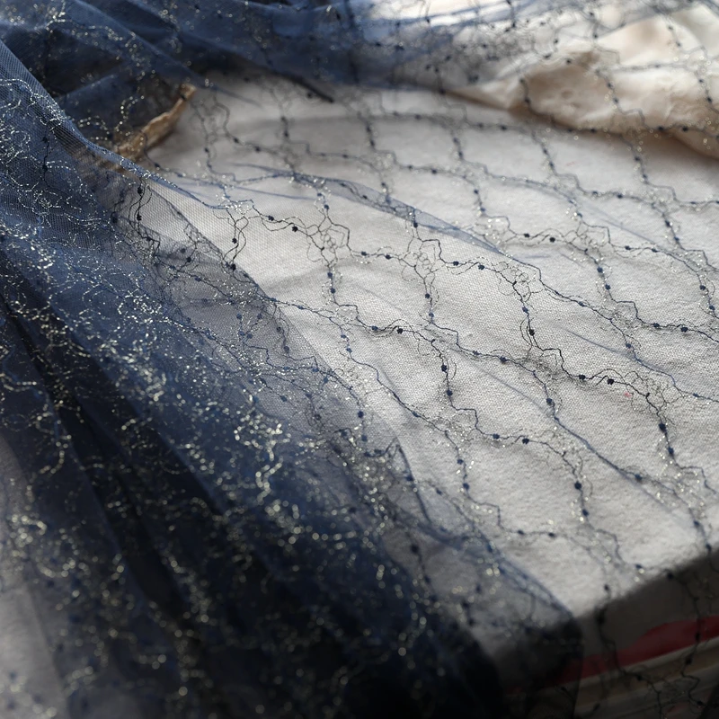 لينة الماس شعرية الذهب الموضوع شبكة صافي الدانتيل النسيج Diy فستان الزفاف زي تنورة خياطة الدانتيل النسيج 1 ياردة