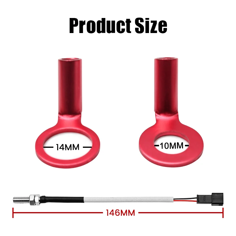 Immagine 6: KAIUVE Sensore di Temperatura Digitale Quadrato Rosso per Testata Cilindro Moto, Universale per NMAX125 XMAX250 300