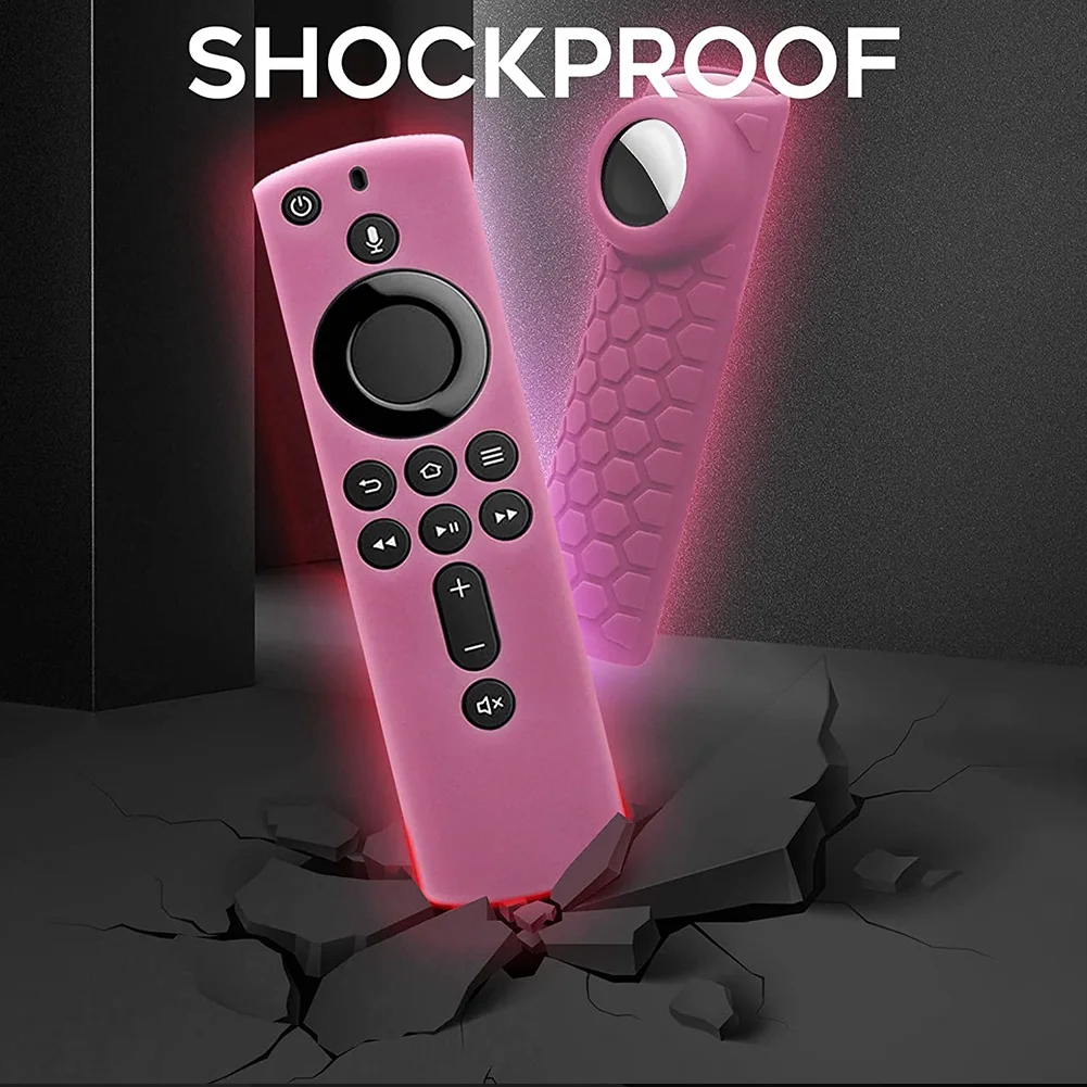 BISM1 Силиконовый защитный чехол 2-в-1, противоскользящий амортизирующий чехол для AirTag Fire TV Stick 4K, пульт дистанционного управления, красный