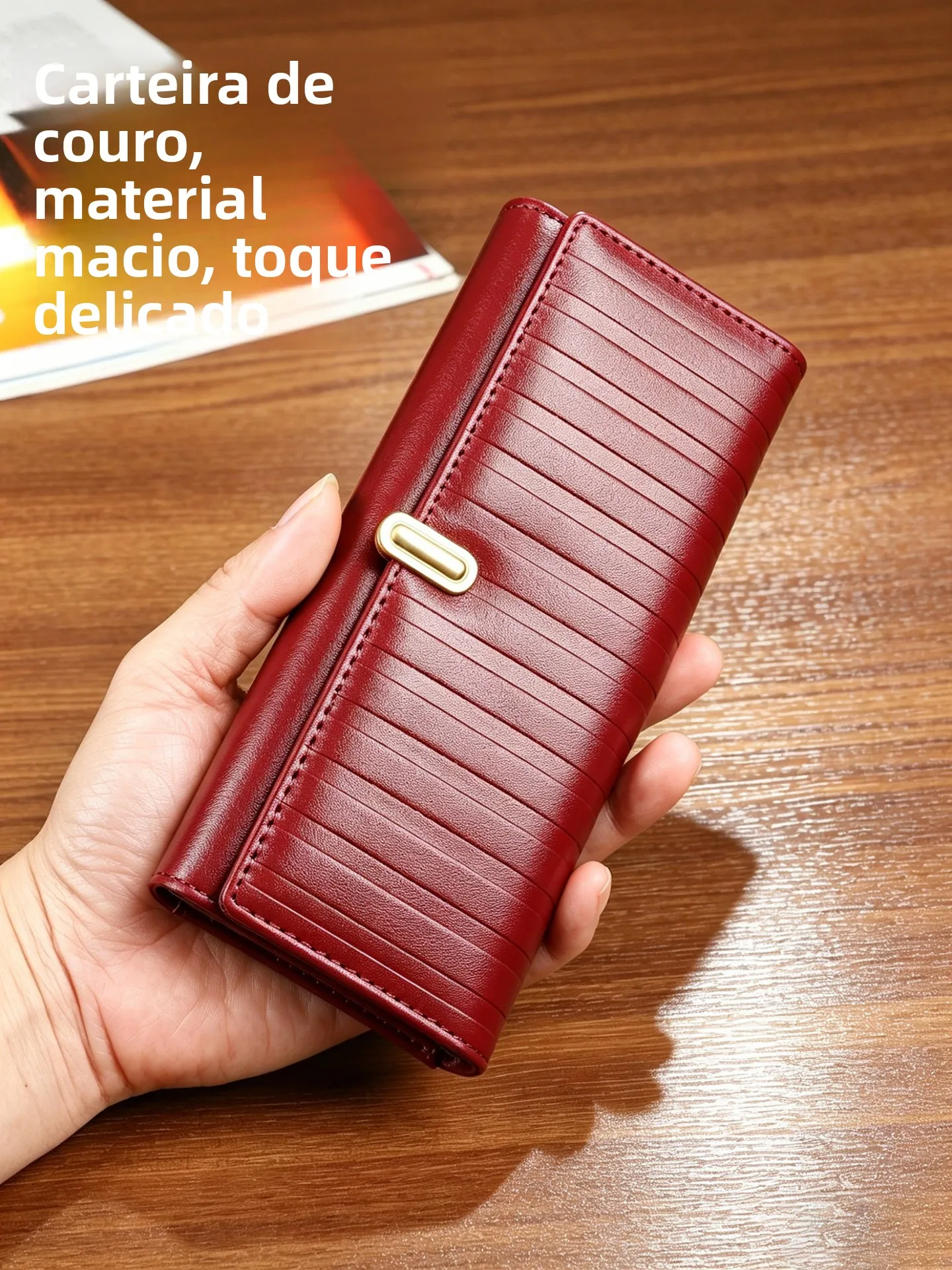genuine-leather-long-wallet-for-women-double-cowhide-simple-design-high-end-feeling-women's-wallet-money-clip-retro-style