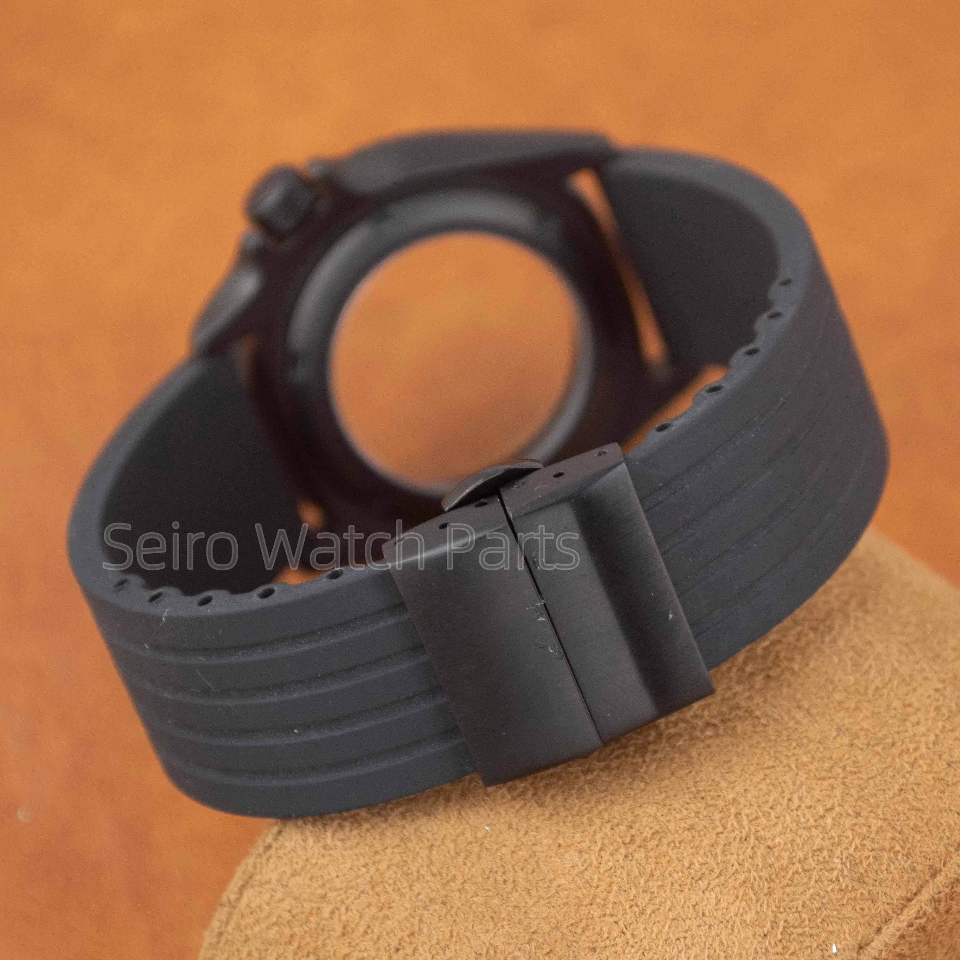 For SKX007 Case Black PVD Stainless Steel Watch Case Rubber Strap 10ATM Waterproof For NH34 NH35 NH36 Movement Men Watch Case