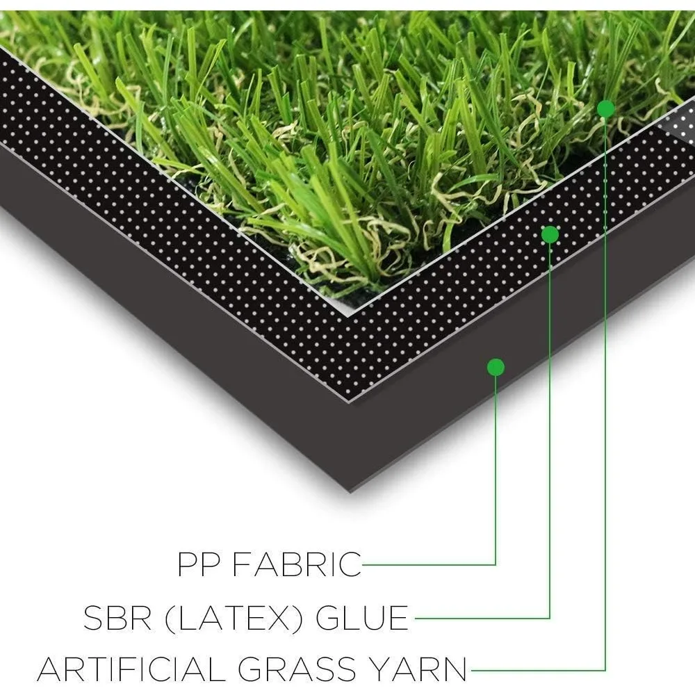 Artificial Grass Turf Customized Sizes 15 x 15 Feet, 0.8inch Realistic Synthetic Grass Mat, Indoor Outdoor Garden Lawn Landscape