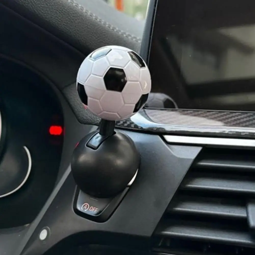 Universal Push Start Button Cover Car One-button Start Decoration Soccer Shape Car Start Button Cover Universal Size for Engine