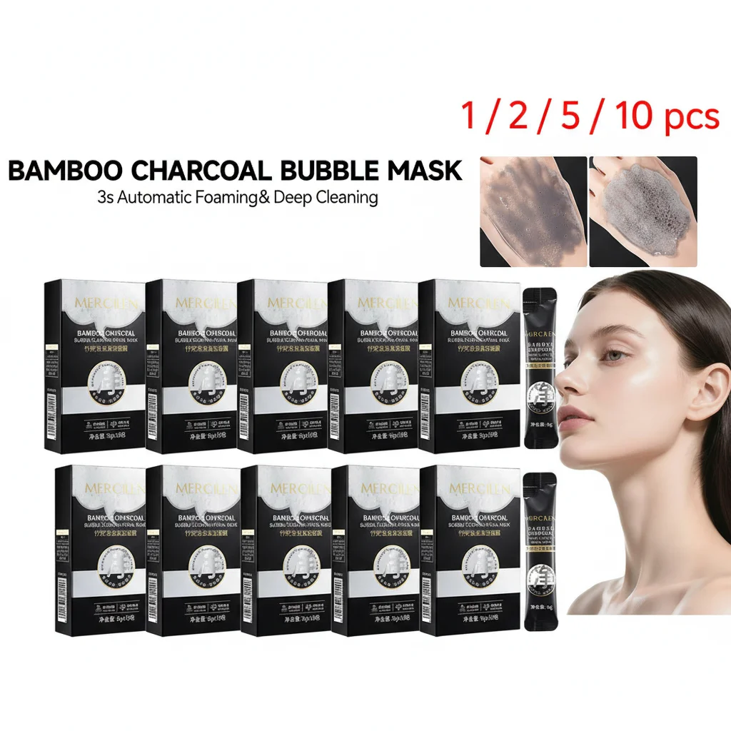 

Маска для лица Mengxi Blue Bamboo Charcoal, 6 г x 10 упаковок, глубокое очищение, контроль жирности, увлажнение, уход за кожей