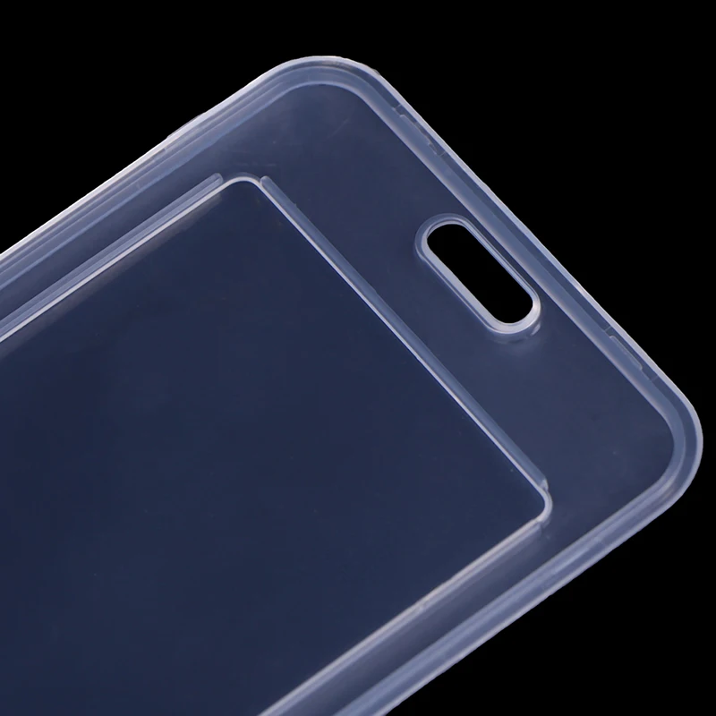 2pcs Simple Transparent Plastic Name Card Cover Bank Card Holder