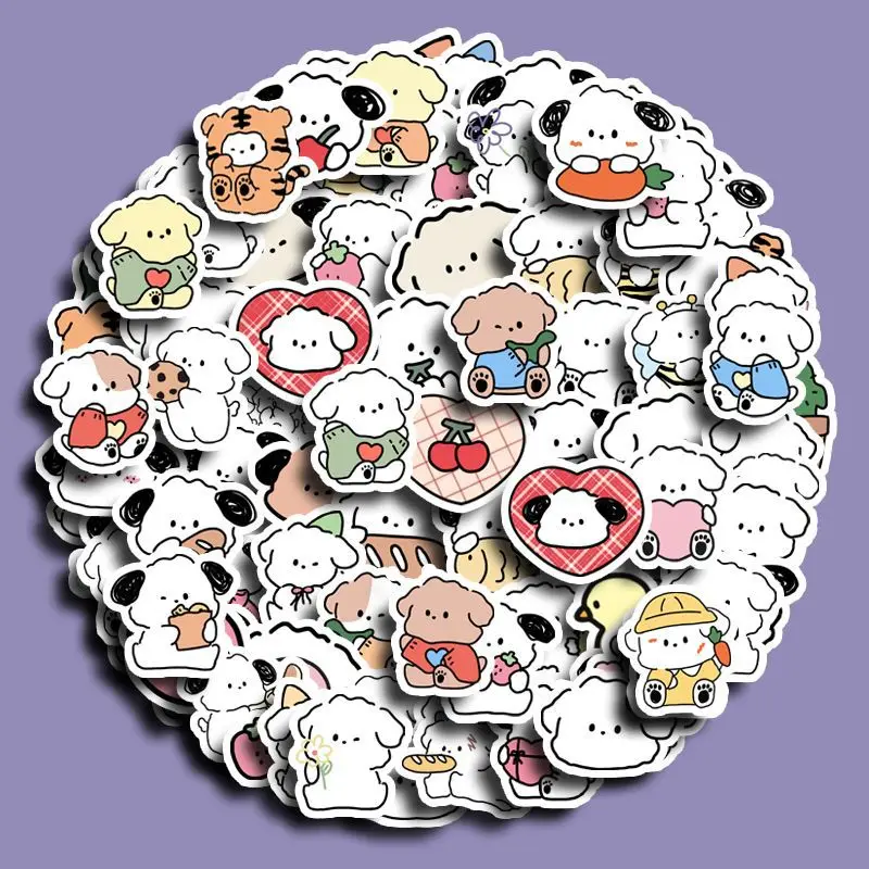 100 Stück Niedliche Hunde-Tier-Aufkleber Kinder DIY Deko-Sticker Schüler Schreibwaren Laptop Skateboard Dekoration