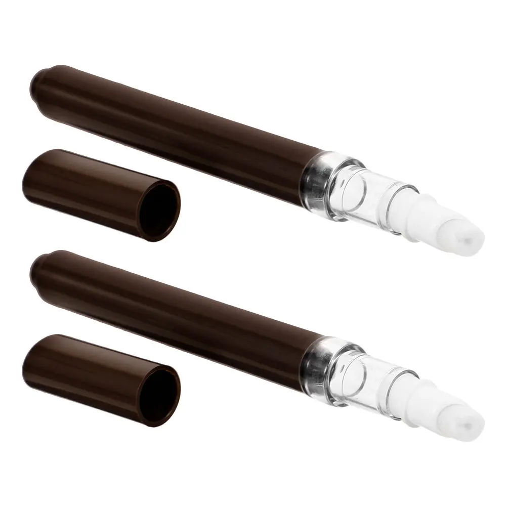 2Pcs Lip Gloss Tube Refillable Coffee Color Window Design Portable Applicator for Cuticle Oil Nail Polish Gel Teeth Whitening