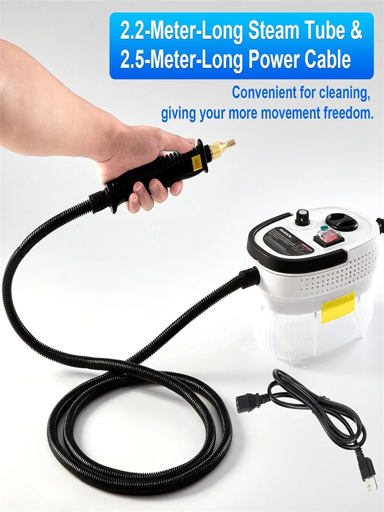 1200ml Steam Cleaner 2500W High Pressure Temperature Handheld Steam Cleaner For Home Air Conditioning Kitchen Hood Car Cleaning