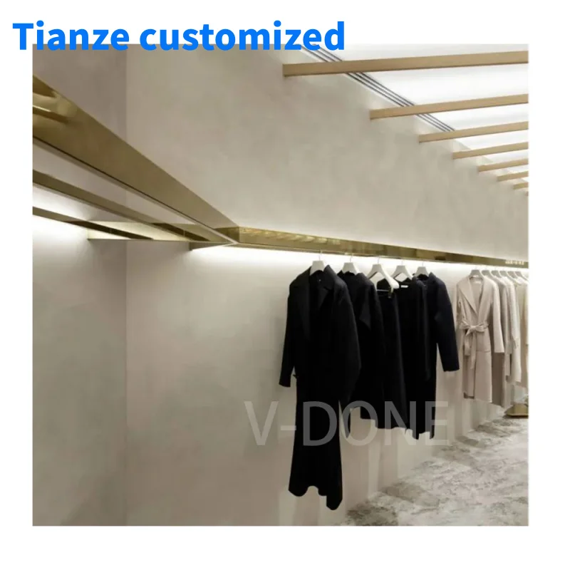 

[Customized]Boutique Store Wood clothing fixture Display Rack Clothes Shop Furniture