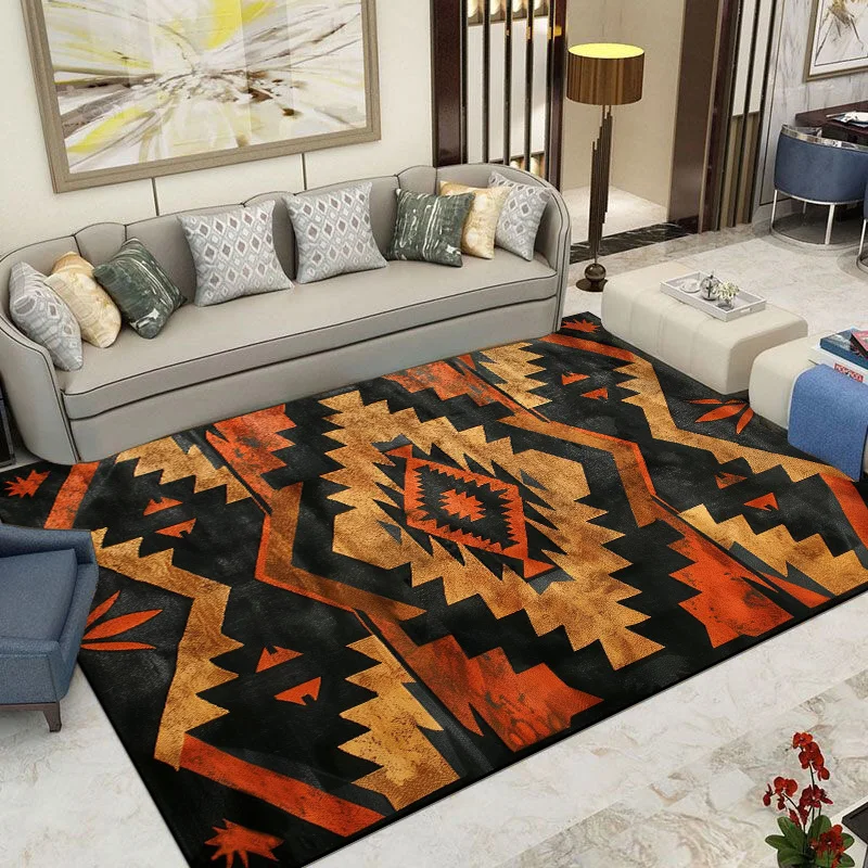 

Retro Ethnic Style Carpets for Living Room Persia Bedroom Rug Luxury Non-slip Large Area Floor Mat Washable Entrance Door Mat