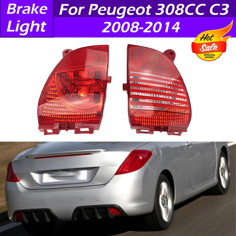 Car Rear Bumper Light Brake Light Rear Fog Lamp Brake Lamp Rear Bumper For Peugeot 308CC C3 2008 2009-2014 For Citroen C3-XR RHD