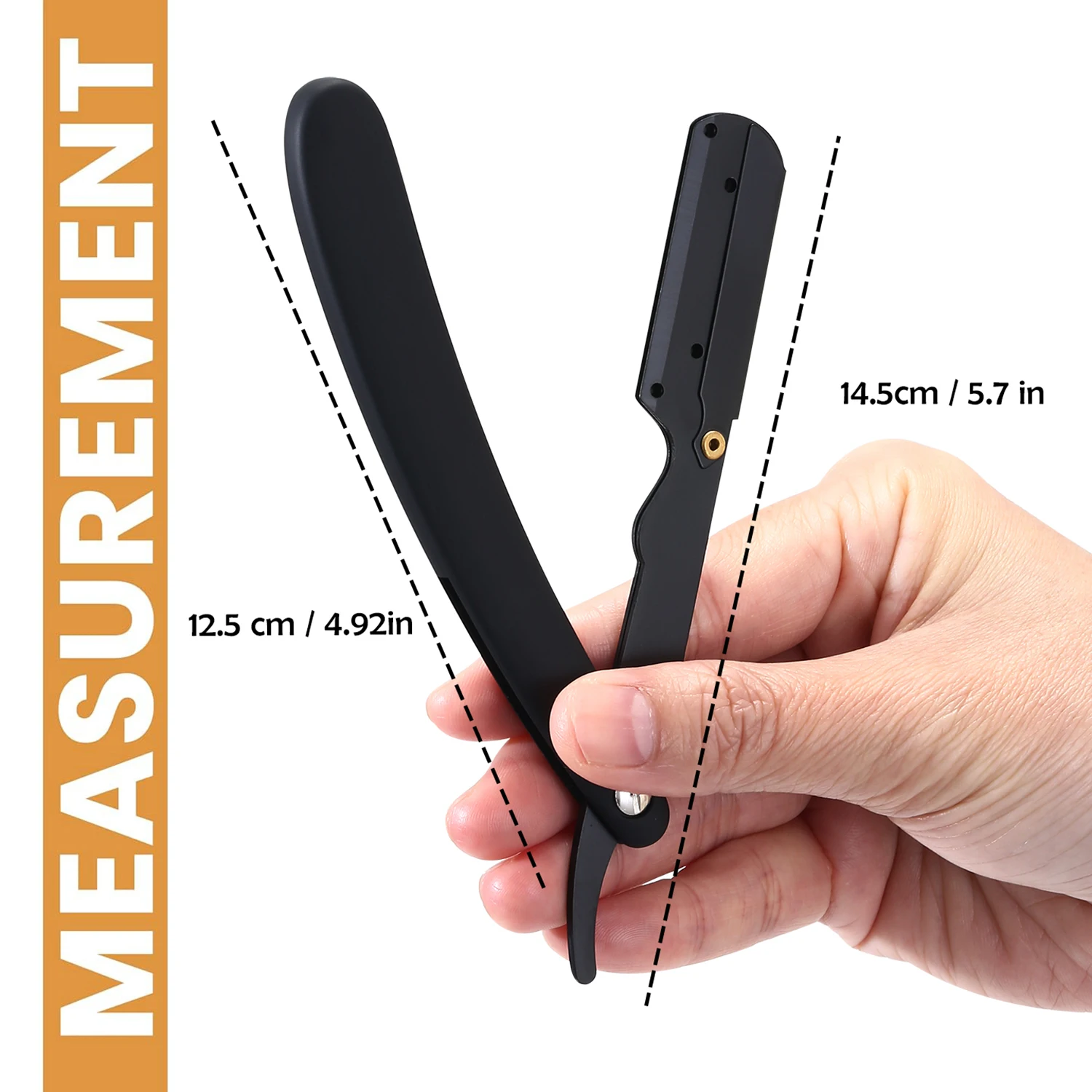 Straight Razor, Barber Shaving Razor, Hair Shaver, with Blade Cover, Reusable Durable, for Home & Salon Use