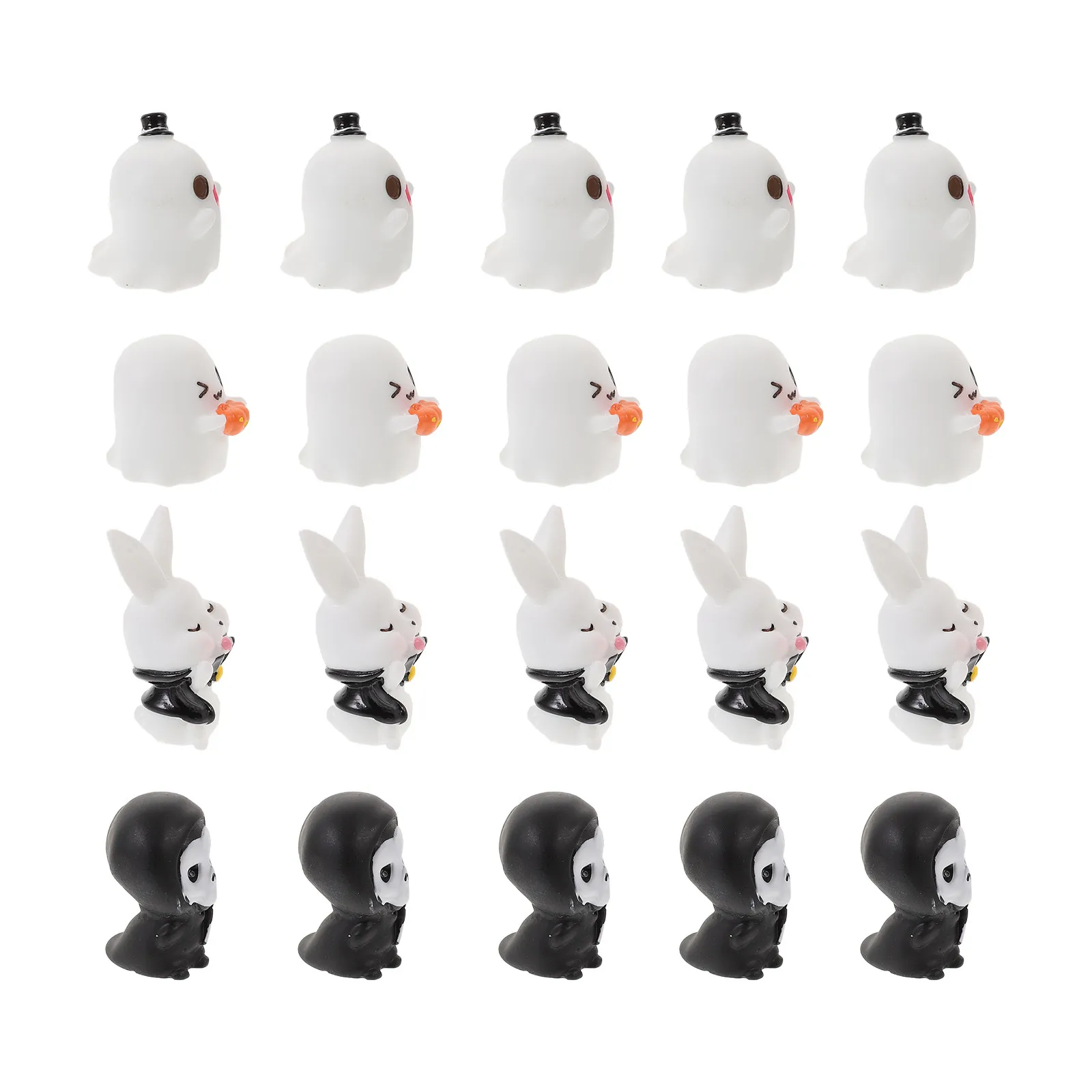 20Pcs Halloween Miniature Ornaments Resin Stable Durable Smooth Surface Micro Landscape Props Party Decorations