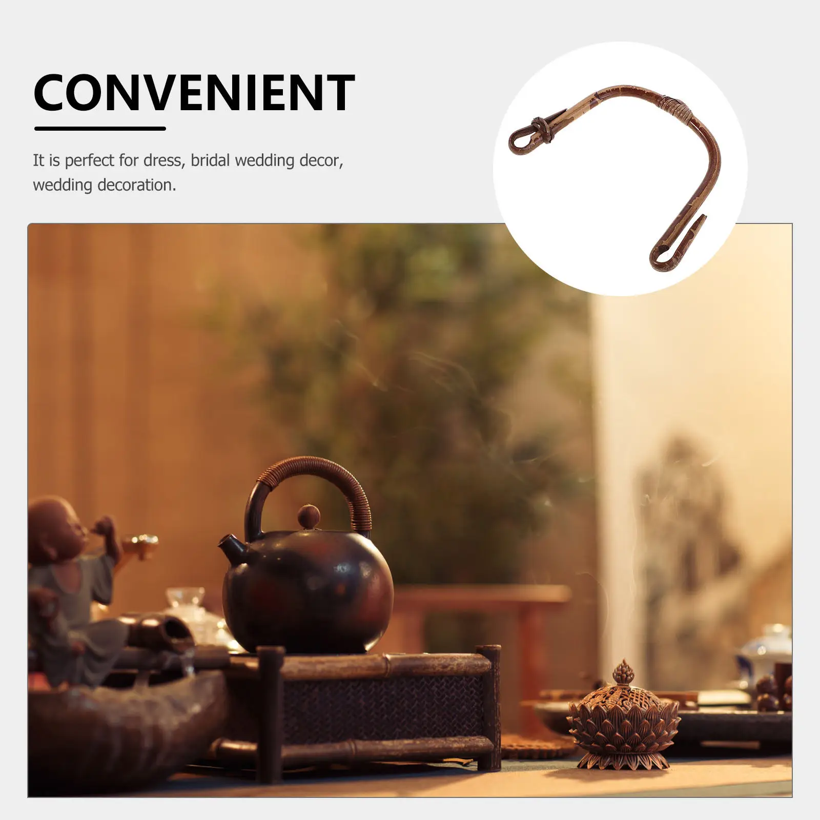 Teapot Handle Replacement Rattan U-Shape Ergonomic Design Heat Resistant Anti-Scald for Ceramic Teapots Tea Kettle Handle Grip