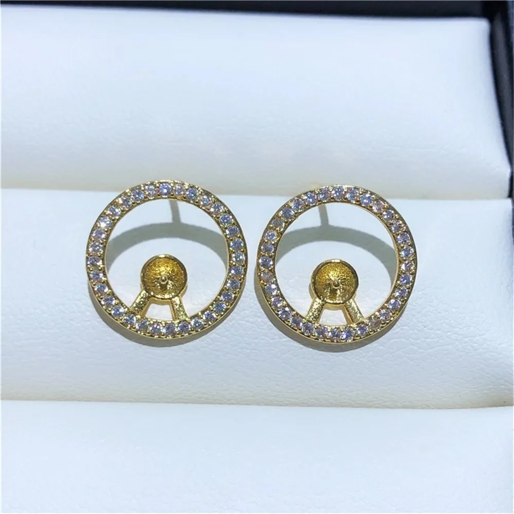 

18K Gold Color Earrings Hoops High Quality Jewelry Making Supplies Diy Findings Accessories No Pearl E223