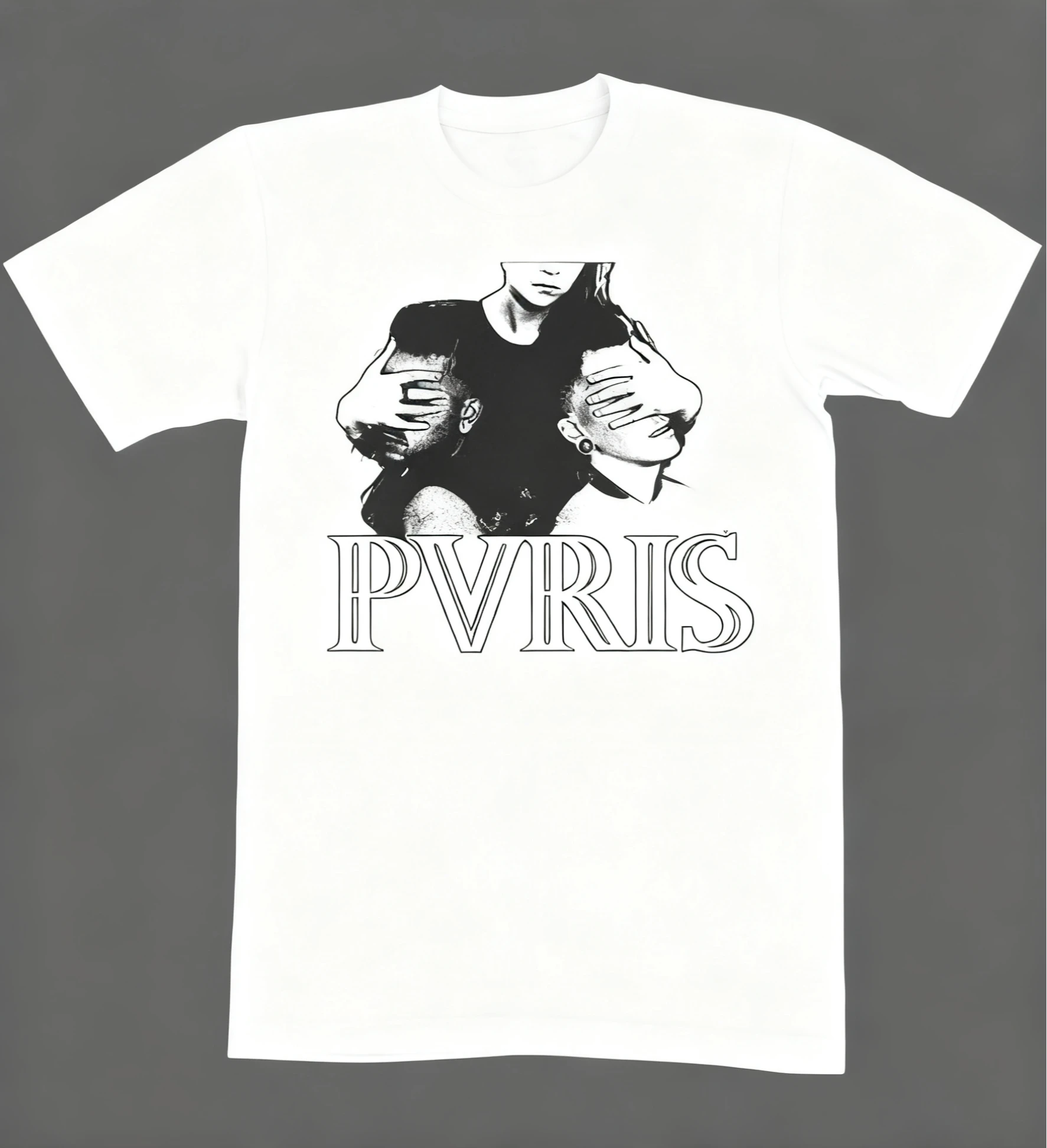 تي شيرت برسومات فرقة الروك PVRIS - تي شيرت قطني أسود للرجال والنساء مع طباعة فنية للموسيقى البديلة | ملابس الشارع المريحة لمحبي PVRIS #5