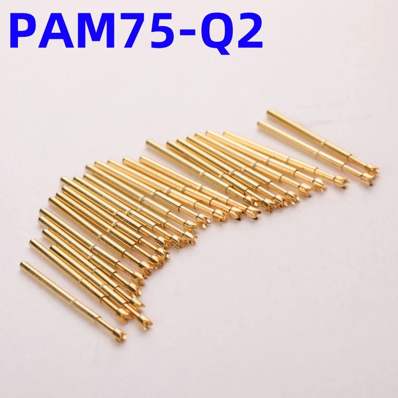 

100PCS PAM75-Q2 Spring Test Probe Test Pin Pogo Pin PM75-Q2 PM75-Q ICT FCT PCB Test Tool 1.30/1.02/27.8mm Gold Needle Crown Tip