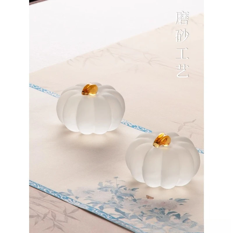 

1 шт., хрустальный орнамент в виде тыквы, искусственная фигурка, стеклянная столешница, центральная часть для Хэллоуина, домашний декор