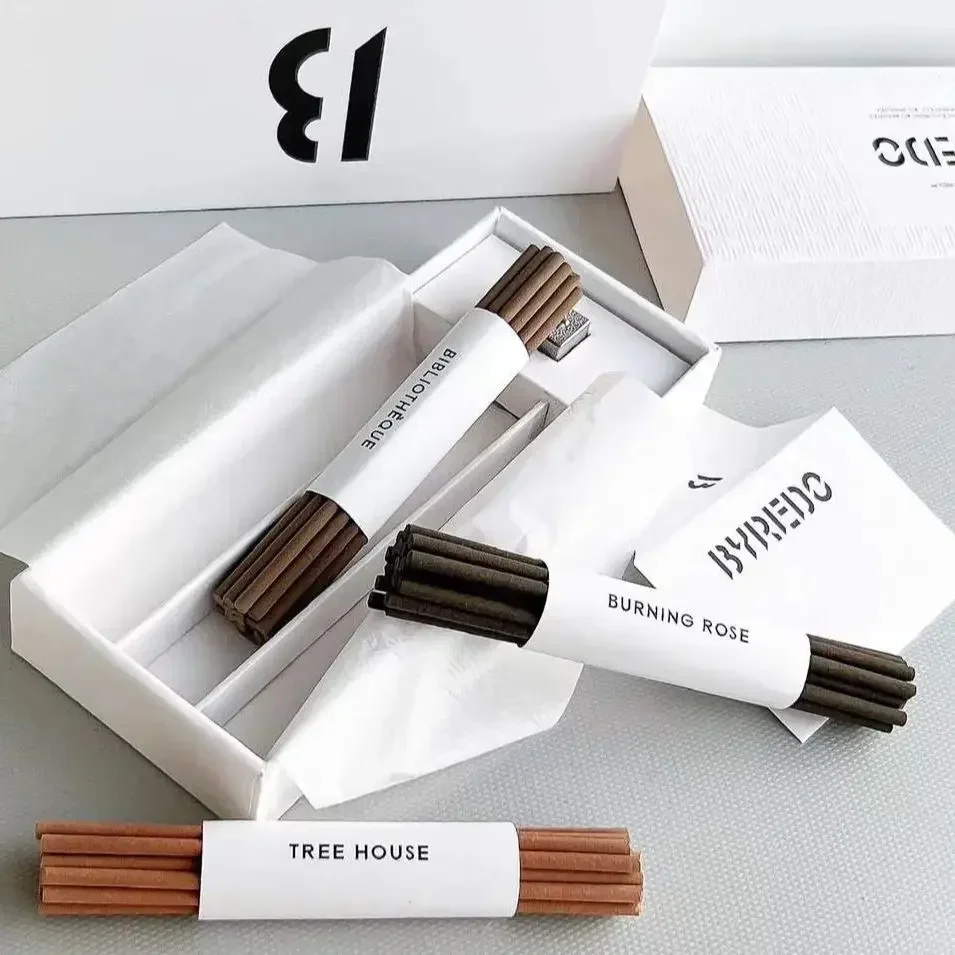 Byredo 60pcs Incense Sticks Trois Encens Gift Set Bibliothèque Tree House Burning Rose Luxury Gifts