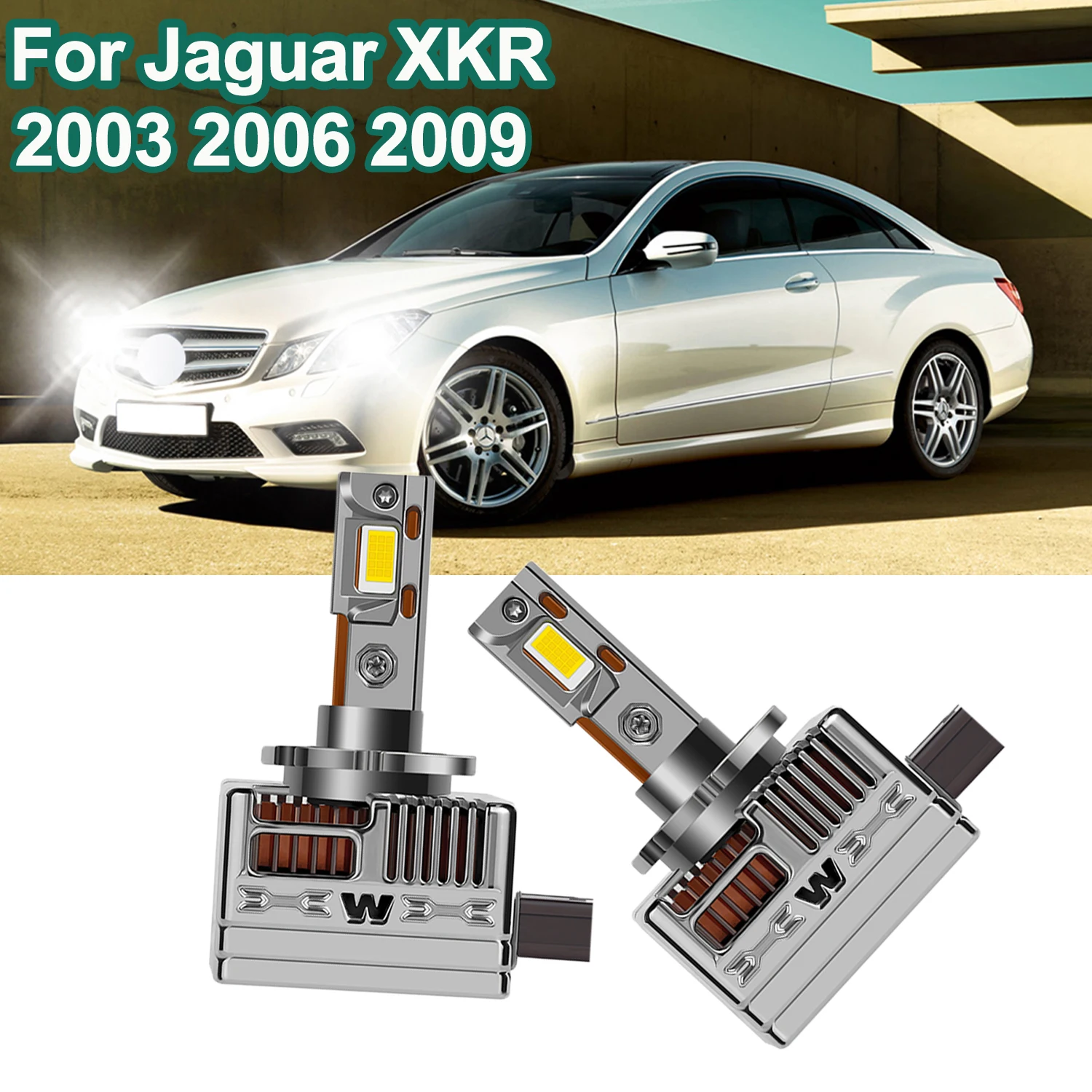 

For Jaguar XKR 2003 2006 2009 LED Headlight D1S D1R High Low Beam Light Bulbs
