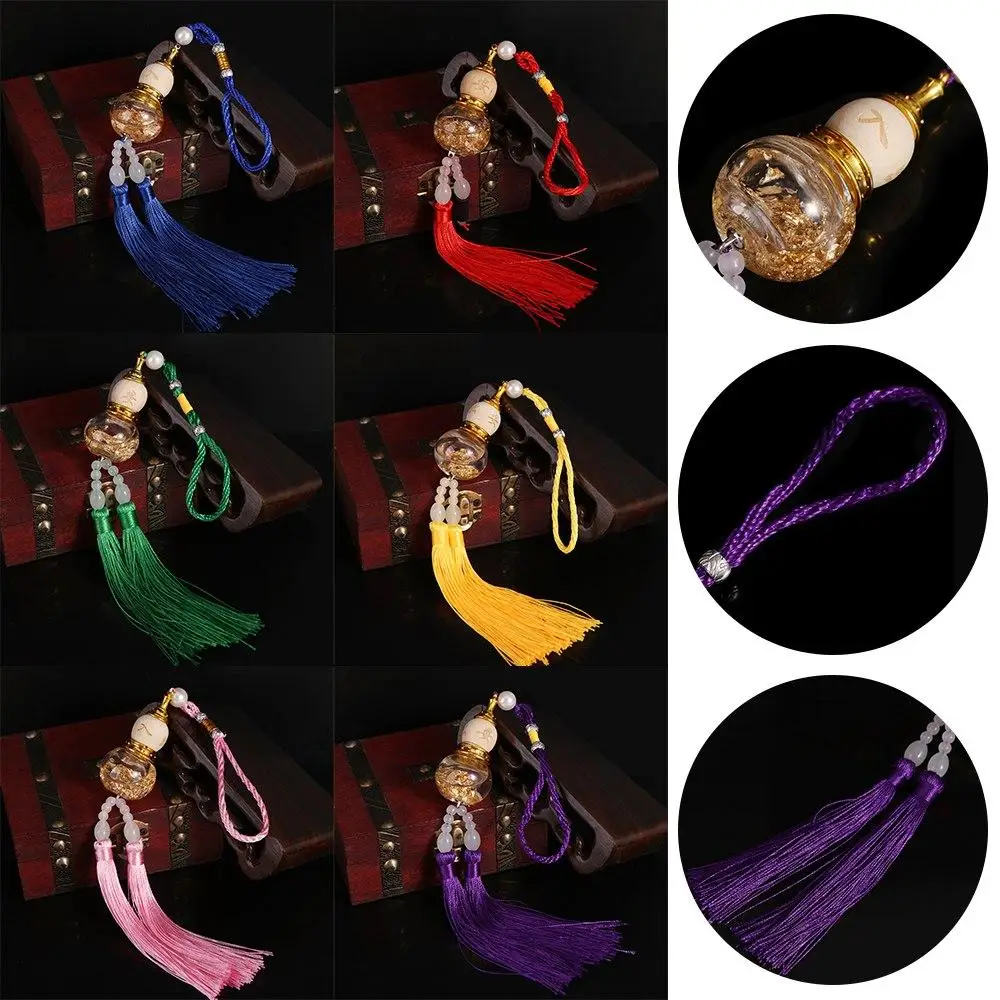 

Chinese Style Glass Bottle Gourd Pendant Gourd Shaped Cartoon Mini Gourd Bottle Gold Foil Bottom Double Spike Gourd Pendant