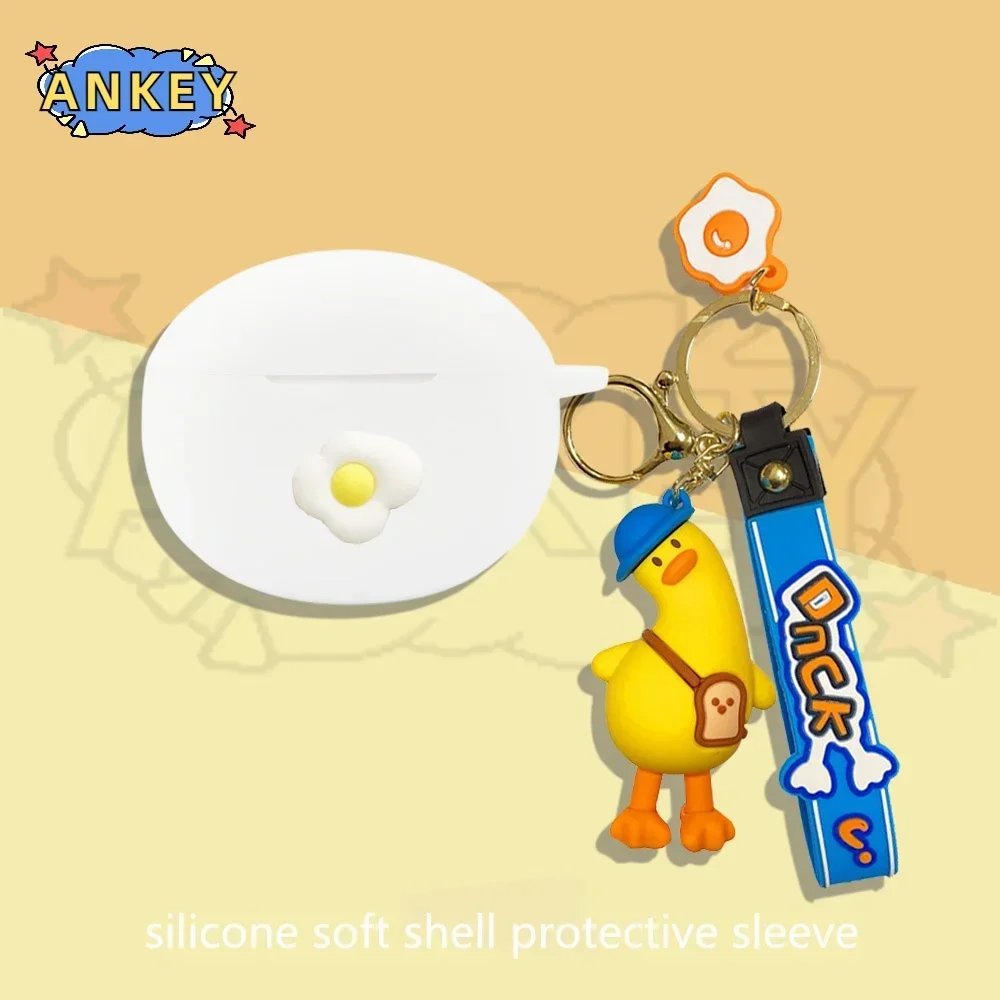 حافظة لهاتف Realme Buds Air 5، Air5 Pro، Air 6، Air6 Pro غطاء سيليكون لطيف على شكل بطة سماعات أذن ناعمة واقية لسماعات الرأس #3