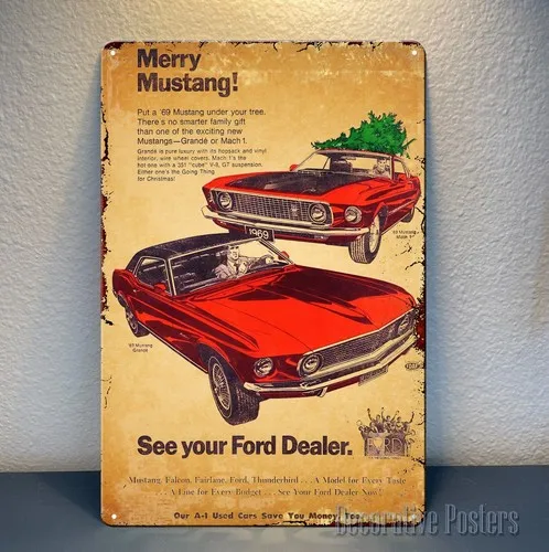 Car Metal Poster - Retro Collectable Tin Sign Size:8x12inch-aluminum