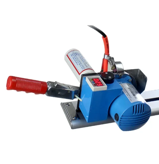 Portable Automatic Cloth Cutting Machine, Knitted Woven Fabric Cutter for Clothing Shirt Textile with Unwinding Roller