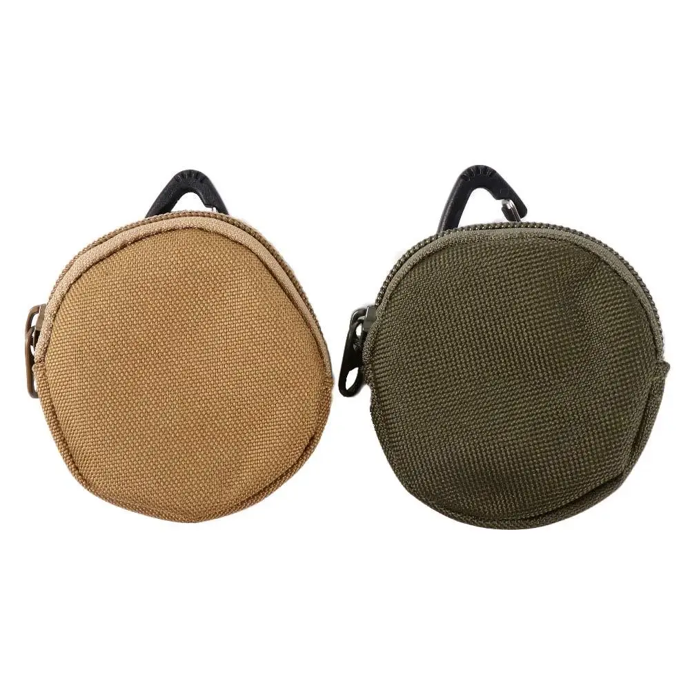 Zipper Portable Men Card Pouch Hook Wallet Round shape Travel Money Pack Key Card Holder Men Wallet Mini Coin Purse
