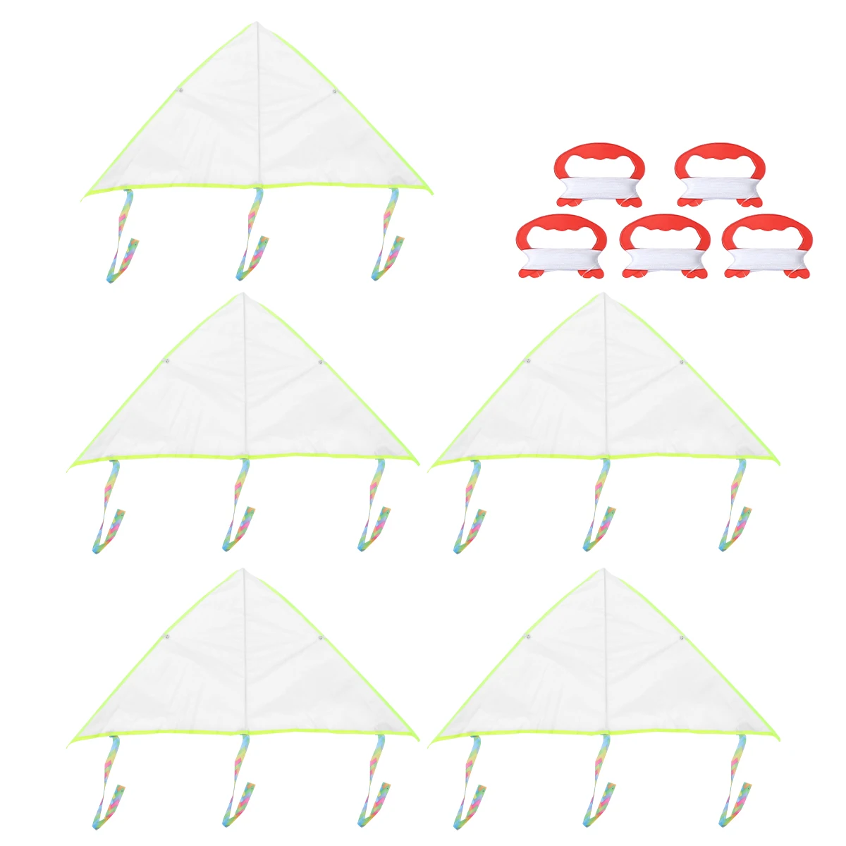 

5pcs DIY Blank Kite Triangle Graffiti Painting Kite Flying Kite Outdoor Toys for Kids Children (Blank Triangle 75x75cm + 50m Cen