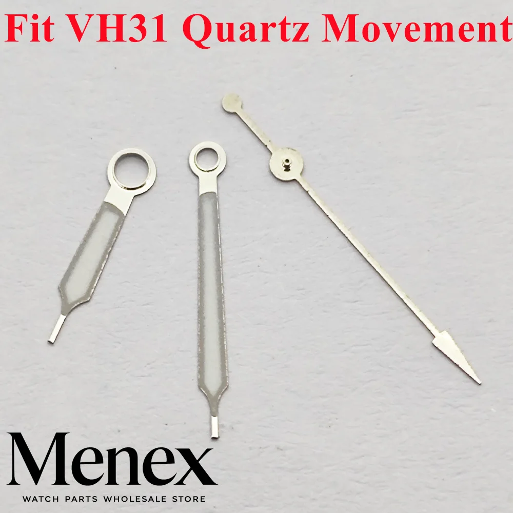 Menex White-Red Watch Hands Green Luminous Fit VH31 Quartz Movement Pointer Set Watch Mod Replacement Spare Repair Parts - view 5