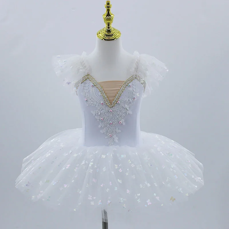 Tutú de Ballet profesional para niñas, vestido de fiesta de bailarina con plataforma blanca, disfraz de baile para adultos y niños, novedad