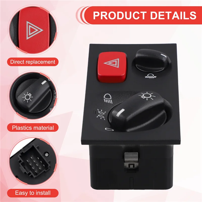 

Durable-1540672 1900316 Headlight Head Fog Lamp Light Control Switch Button For Scania P G R T - Series